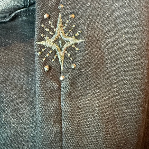 Hudson Nico Super Skinny Jeans Sz 29 Black Rhinestone Star Embellished EUC - Picture 5 of 9